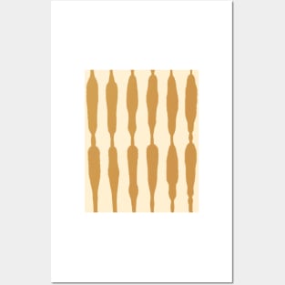 Midcentury Organic Stripes, Ochre and Cream Palette Posters and Art